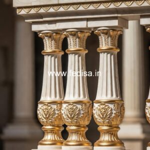 Natural Marble Staircase Design Ideas White Metal Balusters