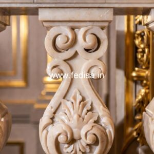 Handcrafted White Marble Railings Concrete Baluster Railing