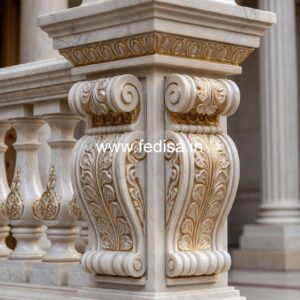 Stylish Marble Staircase Balusters Iron Pickets For Decks