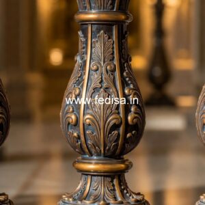 Elegant Balcony Marble Balusters White Wood Spindles