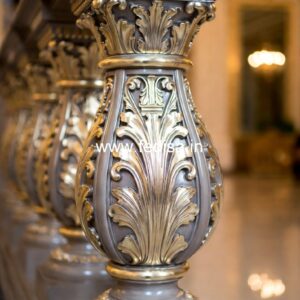 Luxury Garden Marble Baluster Railings Walnut Balusters