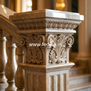 Premium Decorative Stone Railings Cutting Metal Spindles