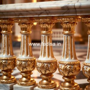 4. Designer Marble Balusters For Luxury Interiors Dark Railing White Spindles