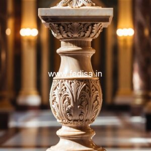 Creative Marble Baluster Designs Deck With Wood Spindles