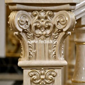 Decorative Balcony Stone Balusters Square White Spindles