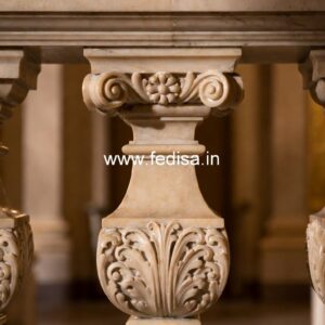 Decorative Classic Marble Railings Staircase With Balustrade