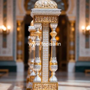 Designer Garden Marble Railings White Banister With Iron Spindles