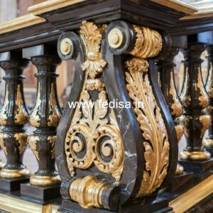 Elegant Home Exterior Marble Designs White Banisters