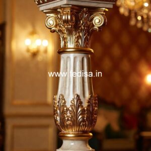 37. Hand-carved Stone Balusters Glass Landing Banister