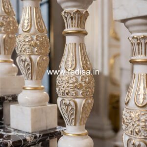 Polished Marble Baluster Designs White Primed Spindles
