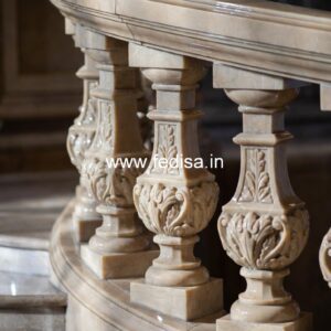 Elegant Home Exterior Stone Designs White Iron Balusters