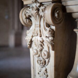 Custom Carved Marble Baluster Designs Face Mount Metal Deck Balusters