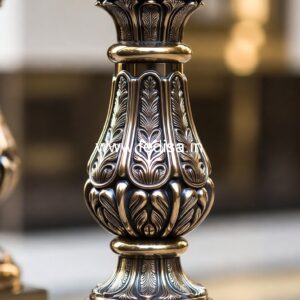 Modern Landscaping Marble Balusters Wrought Iron Stair Pickets