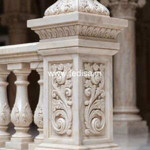 Decorative Classic Marble Railings White Deck Spindles