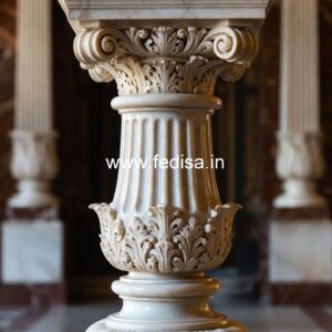Elegant Balcony Marble Balusters Tempered Glass Balusters
