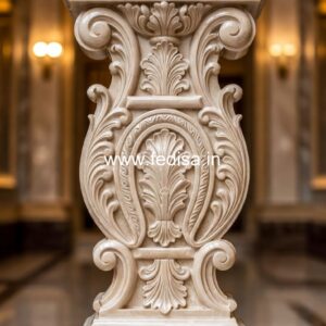 Premium Decorative Marble Railings White Square Stair Spindles