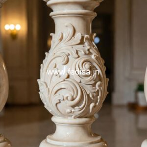 High-end Stone Railing Solutions Brown Deck With White Spindles