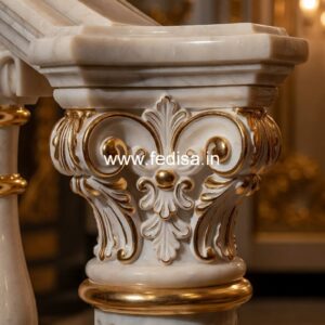 Designer Exterior Stone Balusters Brushed Metal Stair Spindles