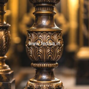 Stylish Marble Staircase Balusters Chrome Bannister Spindles