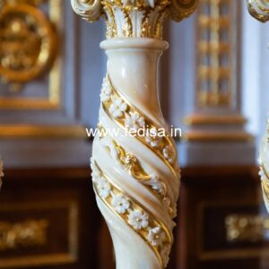 Handcrafted White Marble Railings Fitting Spindles And Handrail