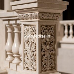 Elegant Balcony Stone Balusters Replacing Banister Spindles With Wrought Iron