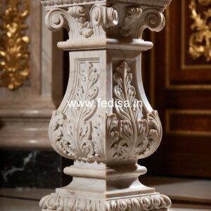 Ornate Marble Baluster Designs Stained Banister White Spindles