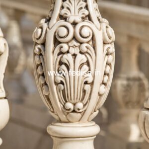7. Handcrafted Stone Balusters For Premium Projects Banister With Iron Spindles