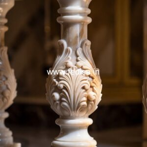 Elegant Outdoor Marble Staircase Designs Face Mount Aluminum Balusters