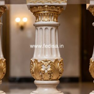 Stylish Terrace Marble Railings Tapered Balusters