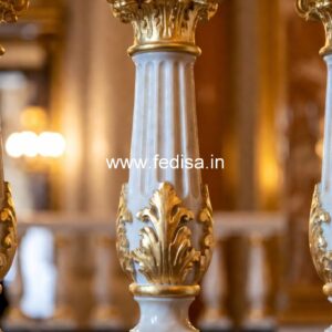 5. Elegant White Marble Balusters For Homes Wooden Bannister Spindles