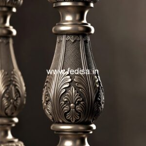 10. High-class Stone Baluster Ideas Chrome Balusters