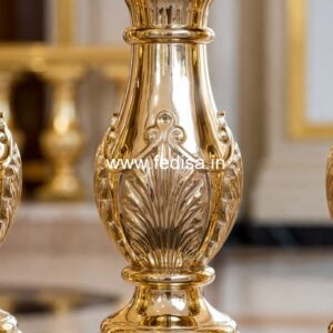 37. Hand-carved Stone Balusters Fusion Chrome Stair Spindles