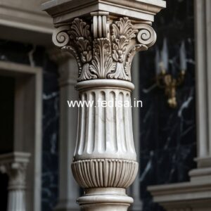 Traditional White Marble Baluster Designs Fluted Balusters