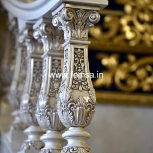 Indoor Marble Staircase Balusters Square Top Wood Balusters