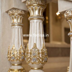 Stylish Terrace Marble Railings Gray Staircase Banister