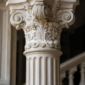 Polished Marble Baluster Designs Staircase White Spindles