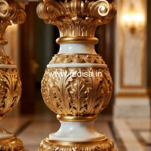 Handcrafted White Marble Railings Veranda Spindles