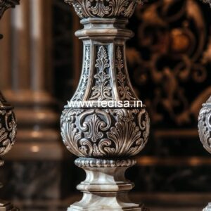 Custom Luxury Staircase Elements Wood Deck With Metal Spindles