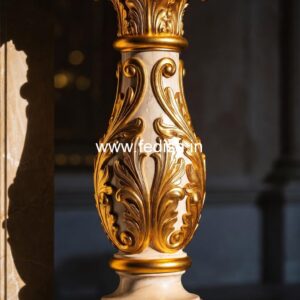 Classic Marble Baluster Railings Face Mount Balusters
