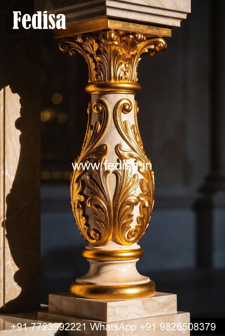 Classic Marble Baluster Railings Face Mount Balusters