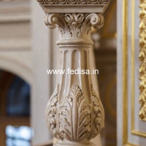 Decorative Classic Marble Railings Steel Spindles