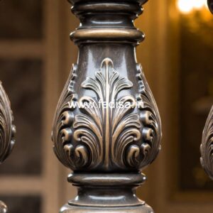 Stylish Terrace Marble Railings Split Oval Baluster