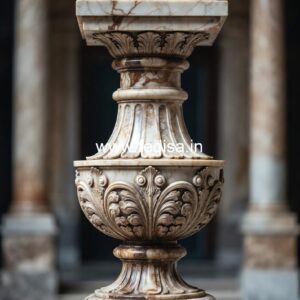 Elegant Home Exterior Marble Designs Oval Iron Balusters