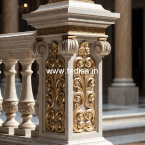 Natural Marble Staircase Design Ideas Forged Balusters