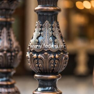 Royal Style Marble Balusters Twisted Wood Spindles