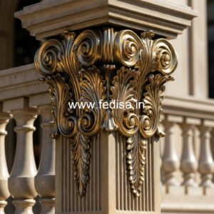 Traditional White Marble Baluster Designs Plain Square Spindles