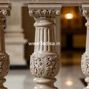 Natural Marble Stone Balusters Rot Iron Spindles