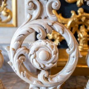 Handcrafted White Marble Railings Square Stair Spindles Wood