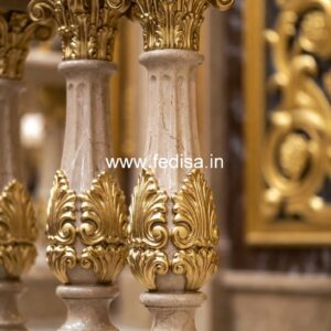 Glossy Finish Marble Baluster Designs Face Mount Deck Balusters