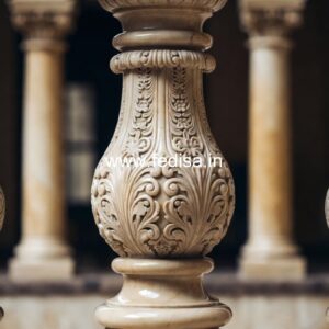 Elegant Balcony Marble Balusters Stainless Steel Balusters